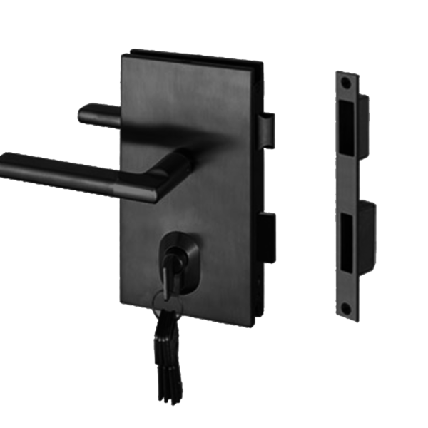 GDL87OBBSS + GDLKW870BSS - BL LOCK & KEEPER FOR GLASS TO WALL