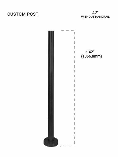 PR60104242XBS - BL 42" HIGH PRE FABRICATED POST IN SS 316