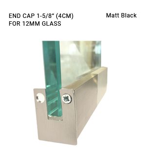 EC3CL698412SAB Matte Black 1-5/8 ENDCAP FOR 12MM GLASS