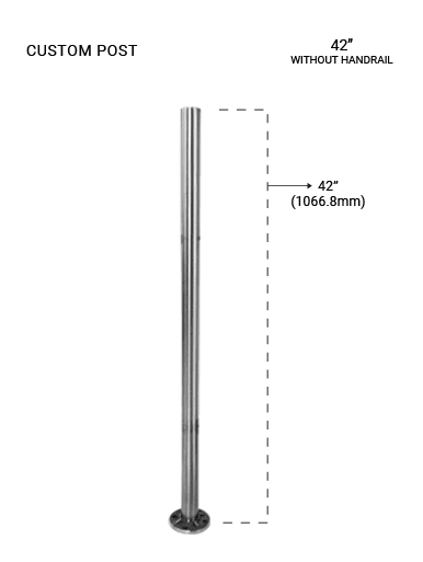 PR60104242XBS 42" HIGH PRE FABRICATED POST IN SS 316