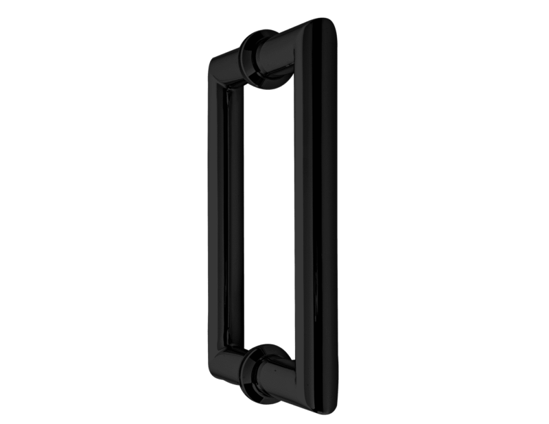 H8X8MTCP - BL Mitered Glass Door Handle (PC Matte Black)