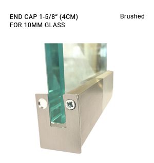 EC3CL703410BS Brushed 1-5/8 Endcap for 10mm glass