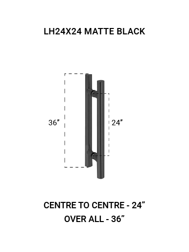 LH24X24BL Ladder Handle 24" X 24" in Matte Black