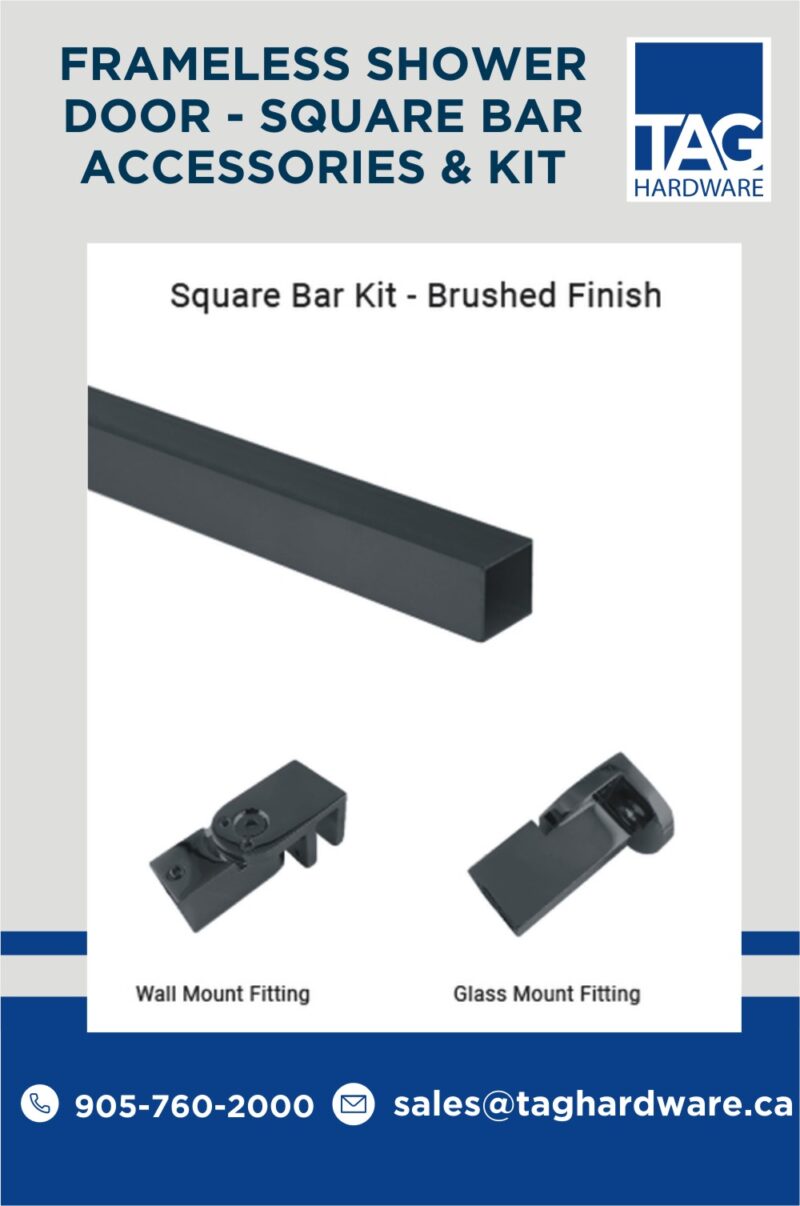 Square Bar Kit and Accessories glass hardware