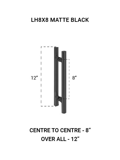 LH8X8BS - BL Ladder Handle 8"X8" in PC Matte Black Finish