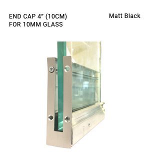 EC3CL7081010SAB Matte Black 4" ENDCAP FOR 10MM GLASS