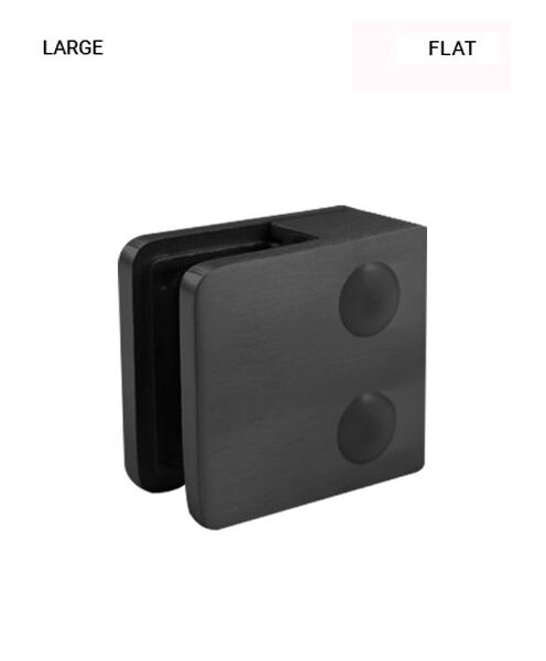 GC61960052SBL  Large Square Glass Clamp for Flat 52x52x32mm in Matte Black