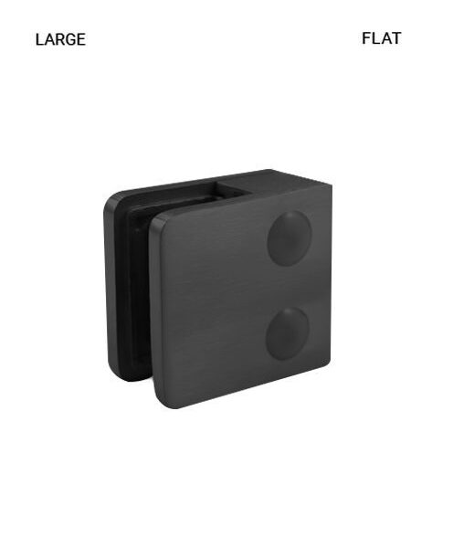 GC11630052SBL Large Square Glass Clamp in Zamak for Flat in Matte Black Finish