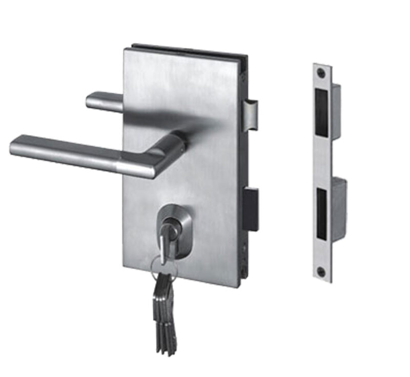 GDL87OBBSS + GDLKW870BSS - BL LOCK & KEEPER FOR GLASS TO WALL