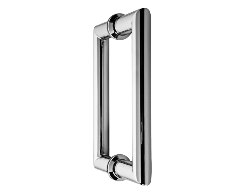 H8X8MTCP - BL Mitered Glass Door Handle (PC Matte Black)