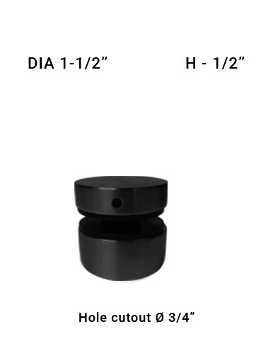 SO48621505XBL 1-1/2" Dia with 1/2" Height SS316 in Matte Black