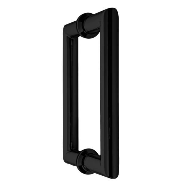 H6X6MTCP - BL Mitered Glass Door Handle (PC Matte Black)