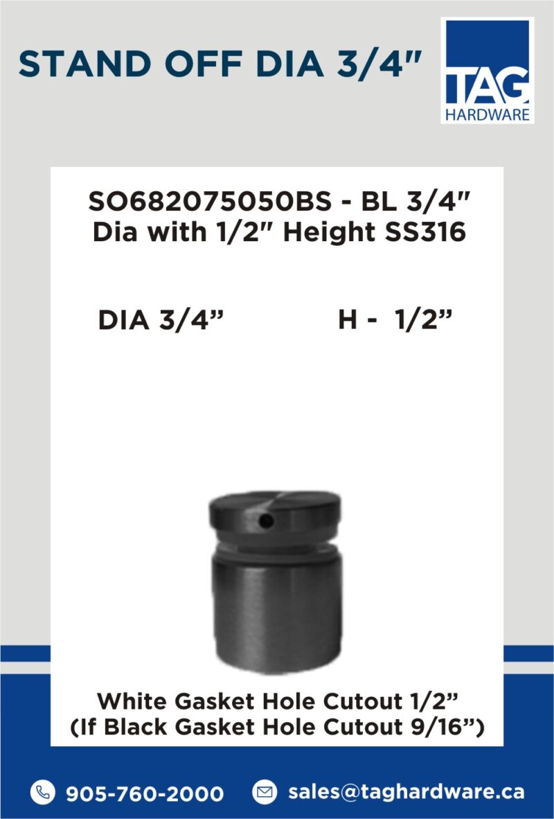 SO682075050BS - BL 3/4" Dia with 1/2" Height SS316