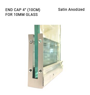 EC3CL7071010SA Satin Anodized 4" ENDCAP FOR 10MM GLASS