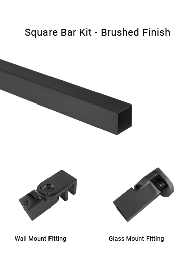 Square Bar Kit and Accessories glass hardware
